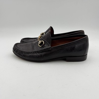 Vintage 80s Gucci Leather Horsebit Loafers Shoes Men's 41.5 D US 8