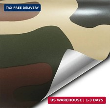 Vinyl Camouflage Pattern Wrap Air-release Adhesive Film Sheets 1ft X 5ft Woo... Vinyl Camouflage Pattern Wrap Air-release Adhesive Film Sheets 1ft X 5ft Woo...