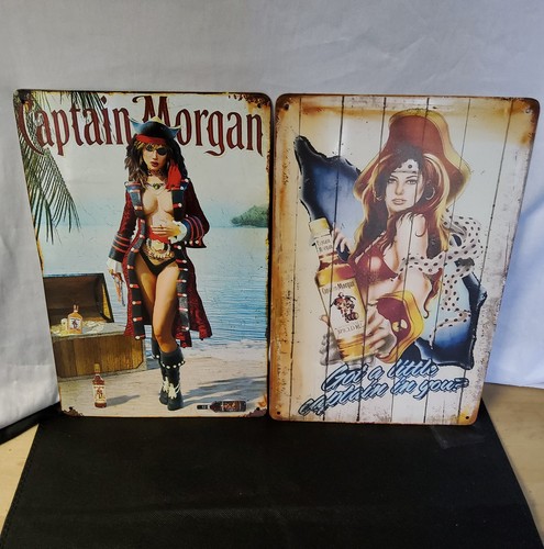 Captain Morgan Spiced Rum Metal Man Cave Signs Liquor 