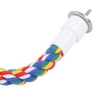 2Pcs Bird Rope Perches Brightly Colored Handmade Chew Toy Swings