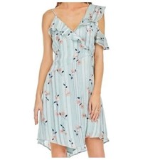 A25 Astr The Label Womens Blue Floral Revolve A-Line Fit Flare Dress sz S