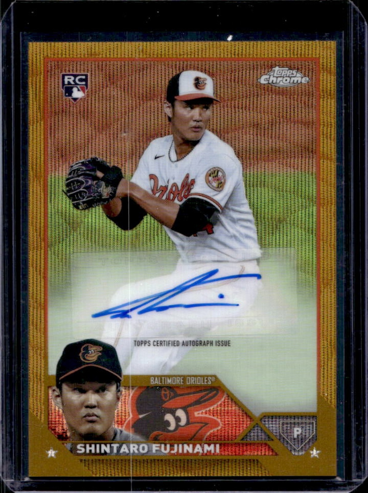 2023 Topps Chrome Update Shintaro Fujinami Auto RC Gold Wave Refractor #44/50