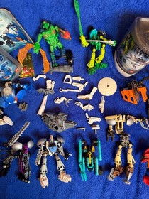 Vintage Lego Bionicle Lot 11+ figure 8562 Gahlok Lehvak Transformer Robot Kurahk