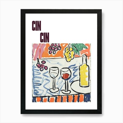 Cin Cin Poster Sommer Wein Matisse gerahmt Wandbild Poster Leinwanddruck Bild