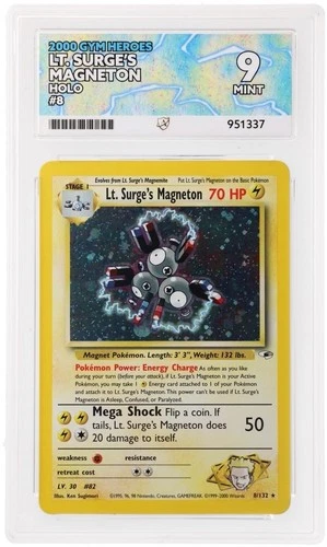 Lt. Surge's Magneton 8/132 ACE graded card