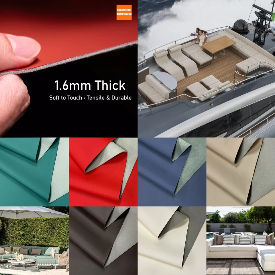Marine Vinyl Fabric 1.6mm Thick Outdoor UV/Tear Resistant Upholstery, BY Yard - Image 4 of 4