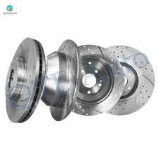 Set of 4 Front 300mm-Rear 302mm Drilled Brake Rotors For 2011-2013 Kia Sorento