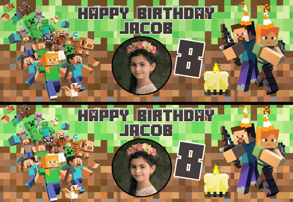 PERSONALPOLLY Personalised Gaming Birthday Banner – Photo Party Decoration Gamer