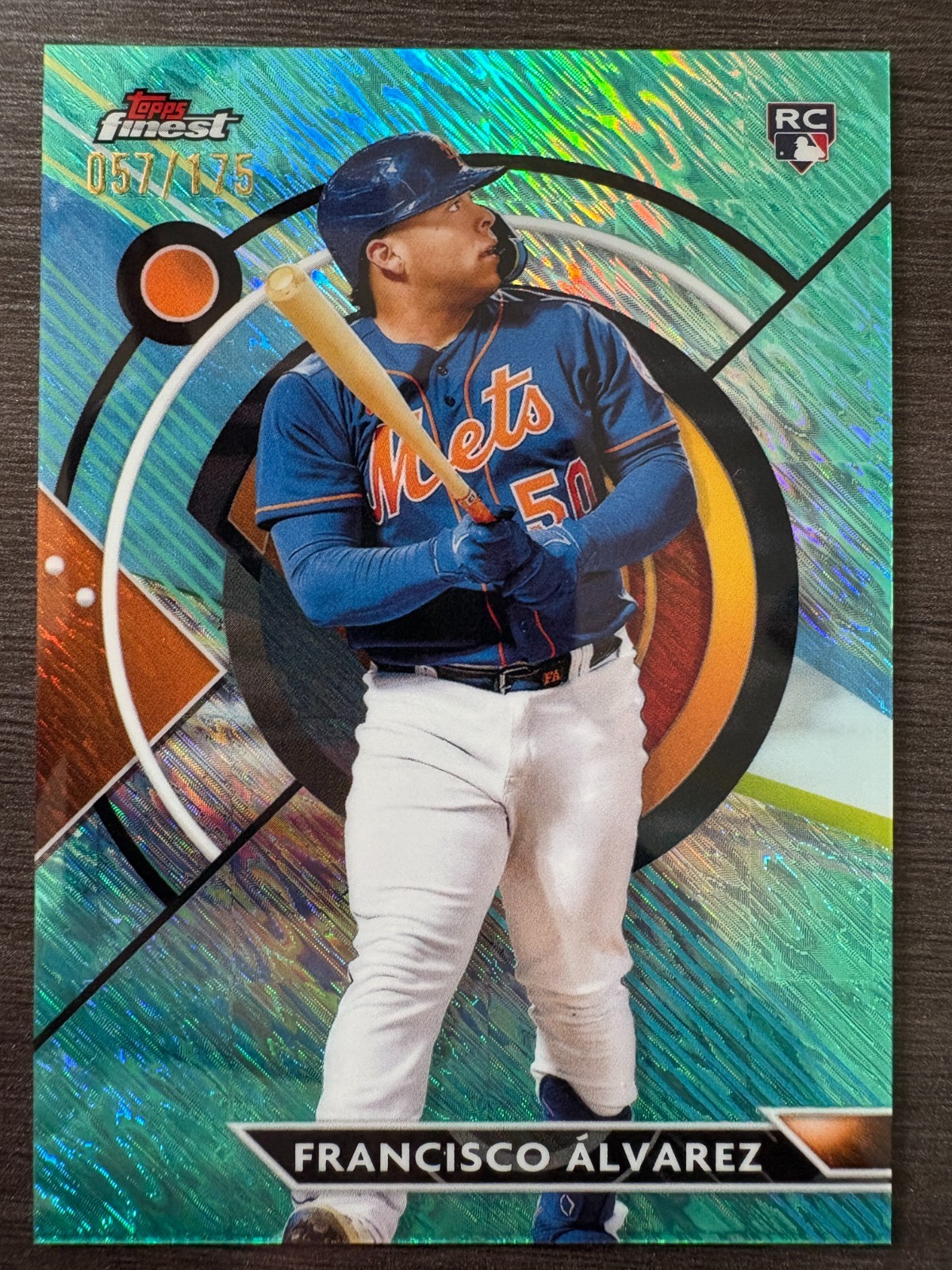 2023 Topps Finest Francisco Alvarez RC #86 Aqua Shimmer Refractor serial /175