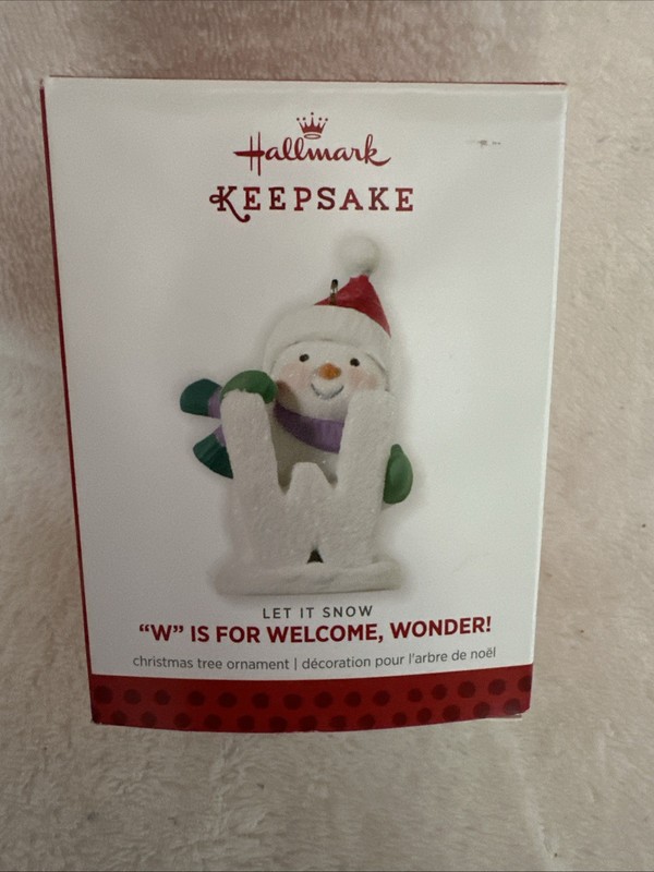 Hallmark 2013 Snowmen Christmas Ornaments Let it “SNOW” Spelling Series Set of 4