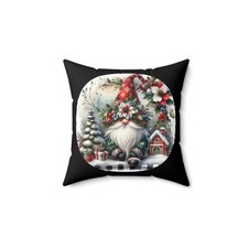 Gnome Christmas Winter Holiday Pillow
