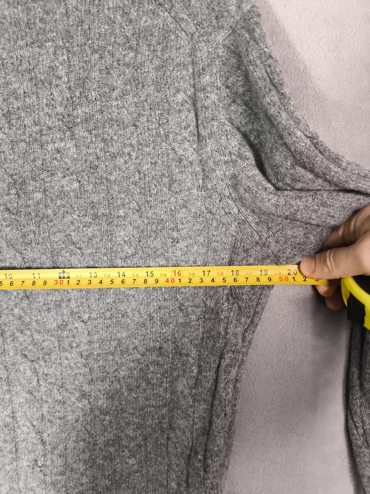 Magee 1866 mens 'Doonbeg' grey lambswool cable kn… - image 7