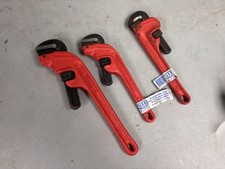 Reed Tool 14 & 10 inch Heavy Duty 45 Degree Offset Pipe Wrench Set of 3