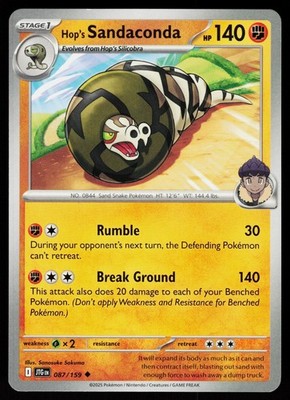 Hop's Sandaconda 087/159 Uncommon Journey Together Pokemon Near Mint