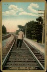 Coming Home by Rail Postcard, Detroit, Michigan, 1909 Railroad — photo 1