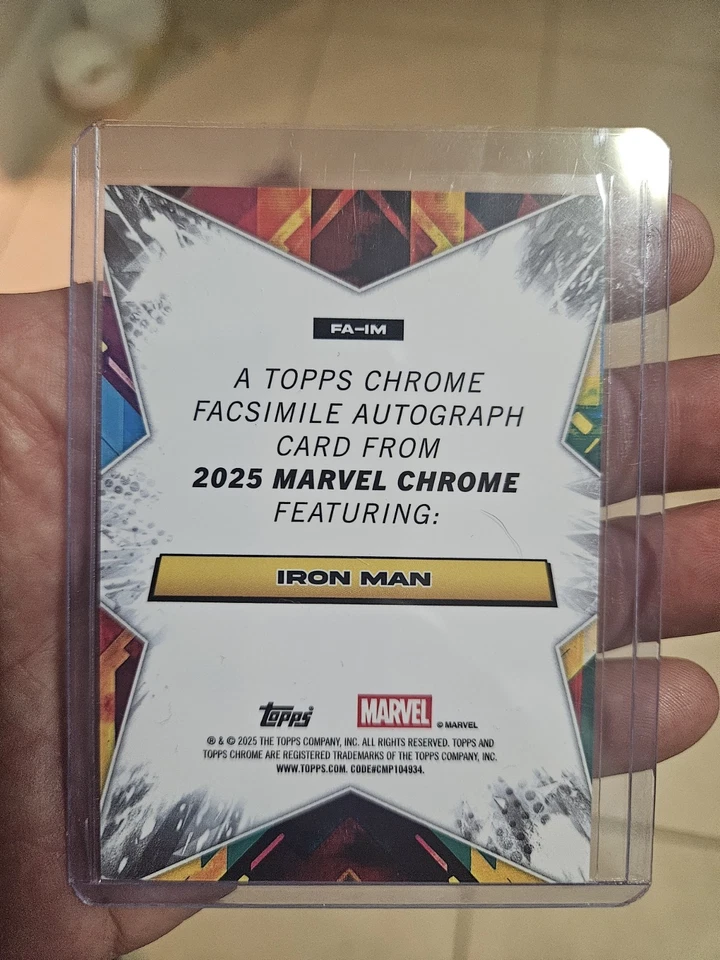 2025 Topps Chrome Marvel - Iron Man Facsimile Auto Gold Wave Refractor 11/50 - Image 3 of 4