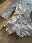 Revolve Lioness Crochet Eyelet Lace White Bell Sleeve Romper Playsuit XS — photo 4