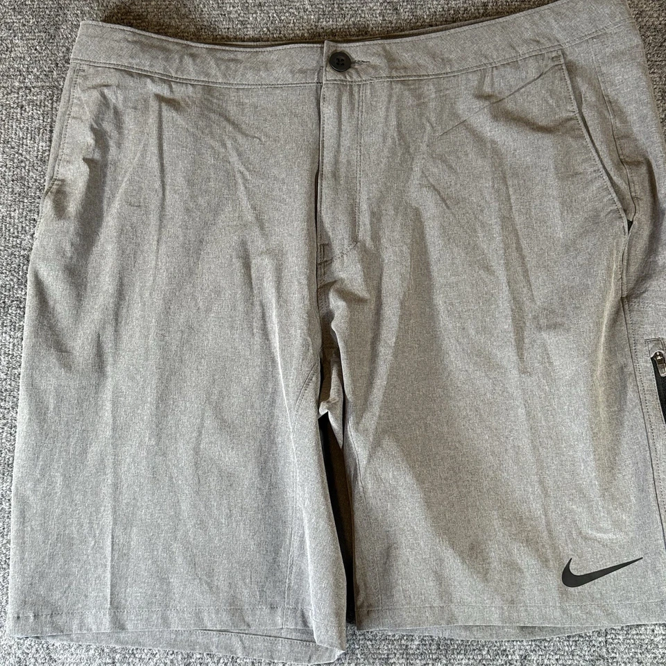 Nike Swim Men’s Dri-Fit Hybrid Shorts 36 Gray Board Shorts Quick Dry Stretch - Image 3 of 4