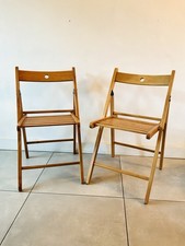 A Pair Of Vintage Ikea Folding Terje Chairs In Beech