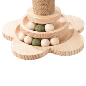 Solid Wood Cat Scratching Post with Sisal, 44.5 cm