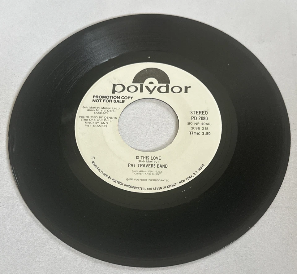 Pat Travers Band - Is This Love (Marley) Reggae US Issue 7" Vinyl Single EX / M - Image 4 of 4