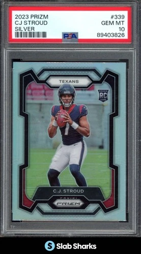 2023 PANINI PRIZM #339 CJ STROUD SILVER PRIZM ROOKIE RC GEM MINT PSA 10