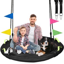 HeyZoo 48 inch Tree Swing, Larger Saucer Flying Swing for Whole Family, 900lb