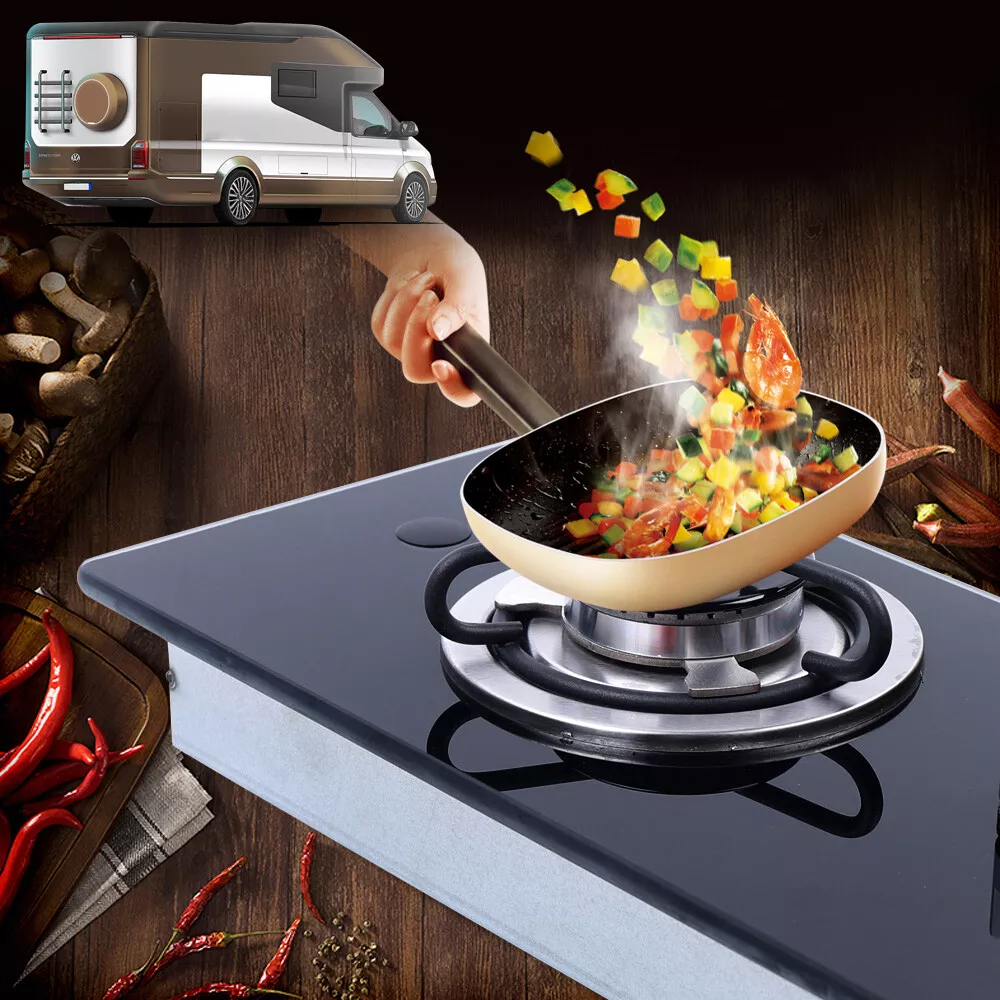 Camper gas outlet stove top