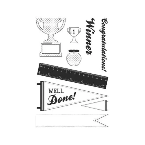 Kaisercraft clear cling stamps - Class Act - 9 stamps - Picture 1 of 3