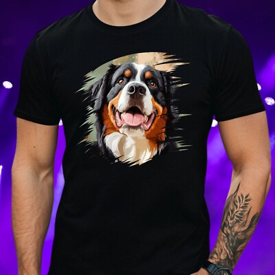 T-Shirt Herren Berner Sennen Hund Motiv Baumwolle Größe S bis 5XL