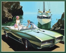1968 Pontiac GTO convertible Green, Toolbox / Refrigerator Magnet, 42 MIL
