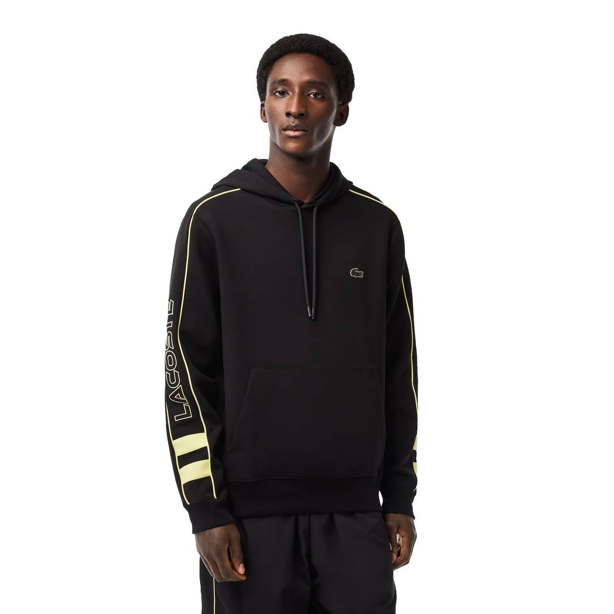 Lacoste Logo Men's Hoodie Jet Black-Flash Yellow SH1439-6VT | eBay
