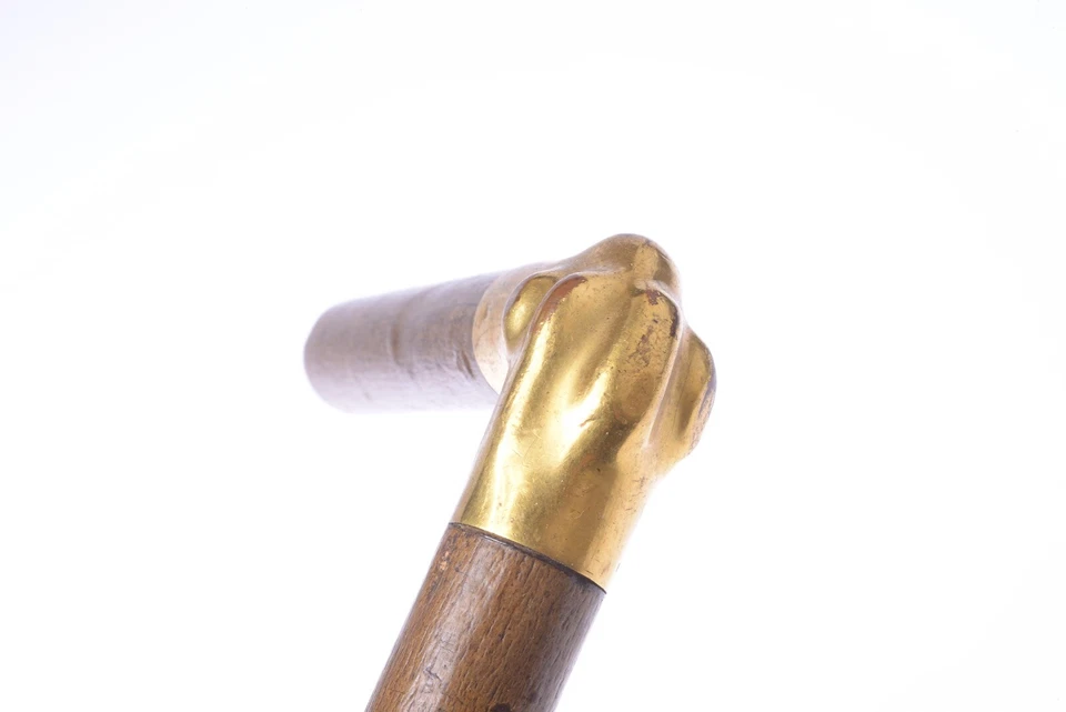 ✅ ANTIGUO BASTÓN PASILLO MARCADO ORO RELLENO PALO MANGO Y EJE 91 CM 35,82” Foto 2 de 4