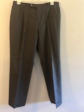 Oscar De La Renta Mens Black Dress Pants Pleated Cuffed Hem Size 36x30