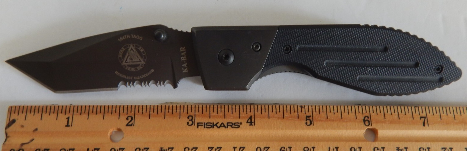 KA-BAR Warthog Folding Knife 3075 US ARMY 164th TAOG Fort Rucker 3" Blade New 