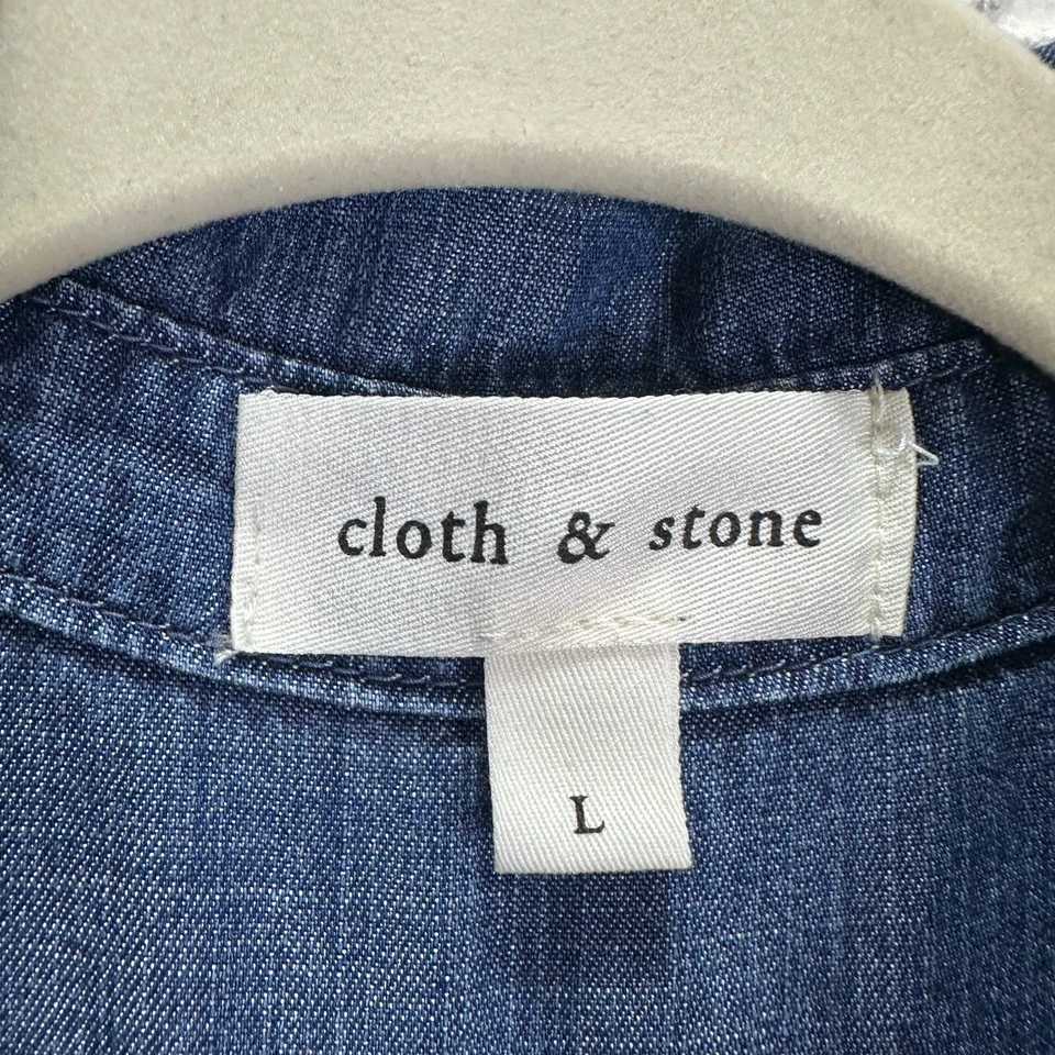 Women's L Anthropologie Cloth & Stone jump suit blue long sleeve - Image 2 of 4