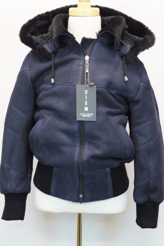 NAVY 100% GENUINE SHEEPSKIN SHEARLING 