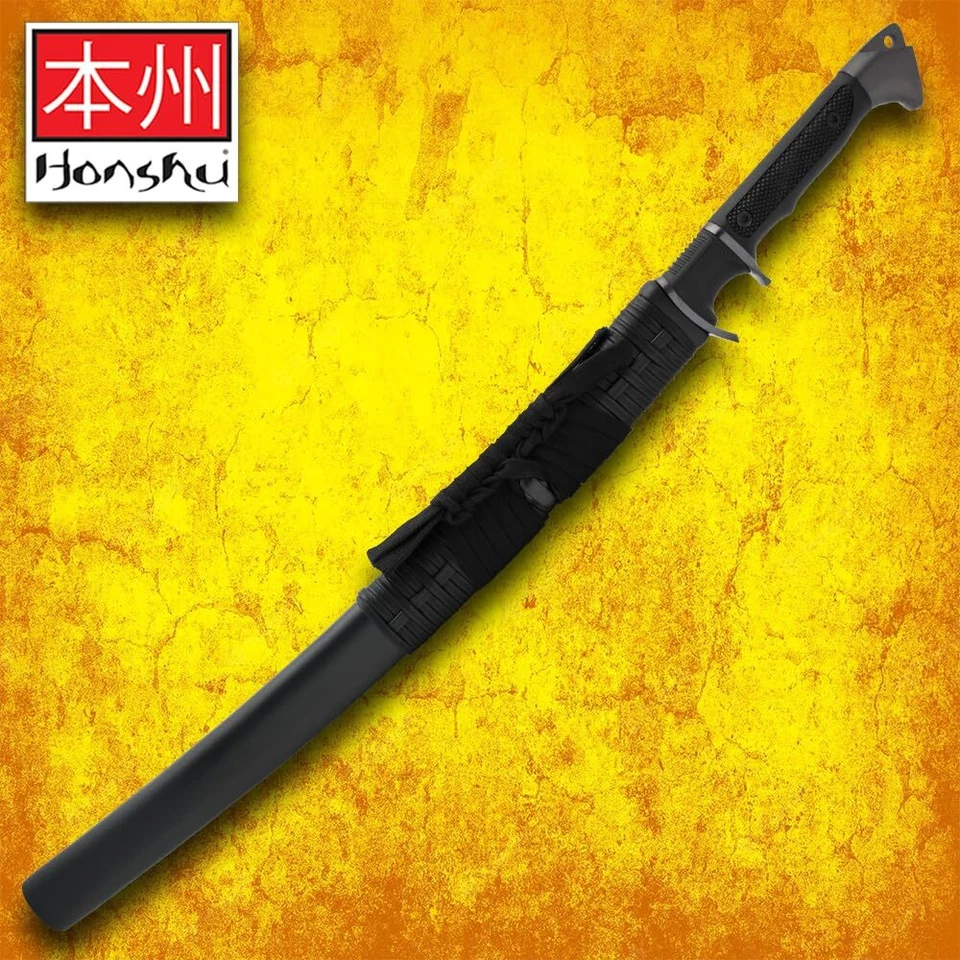 Espada táctica Wakizashi lista para la batalla Honshu | Hoja afilada de acero Damasco Foto 4 de 4
