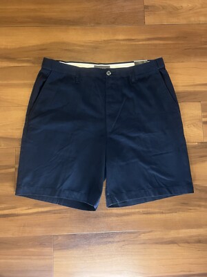 Croft & Barrow Flex Waist Flat Front Chino Shorts Cotton Navy Blue Men s Size 36