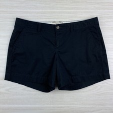 Old Navy Womens Size 12 Black Cotton Stretch Flat Front Chino Shorts