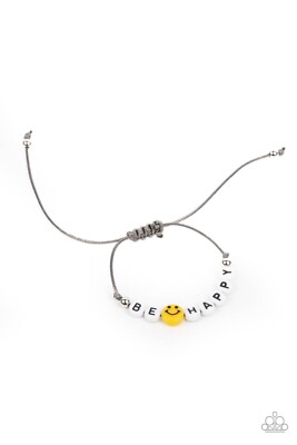 Paparazzi I love Your Smile - Silver - Sliding Knot Charm Bracelet