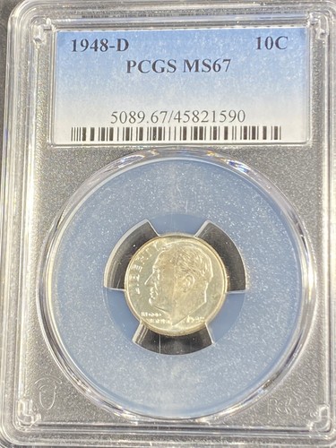 1948-D ROOSEVELT DIME PCGS MS67 SILVER UNCIRCULATED FREE SHIPPING!
