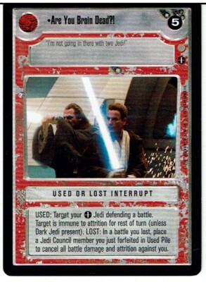 STAR WARS CCG CORUSCANT, LIGHT SIDE RARE CARD ARE YOU BRAIN DEAD?! ex