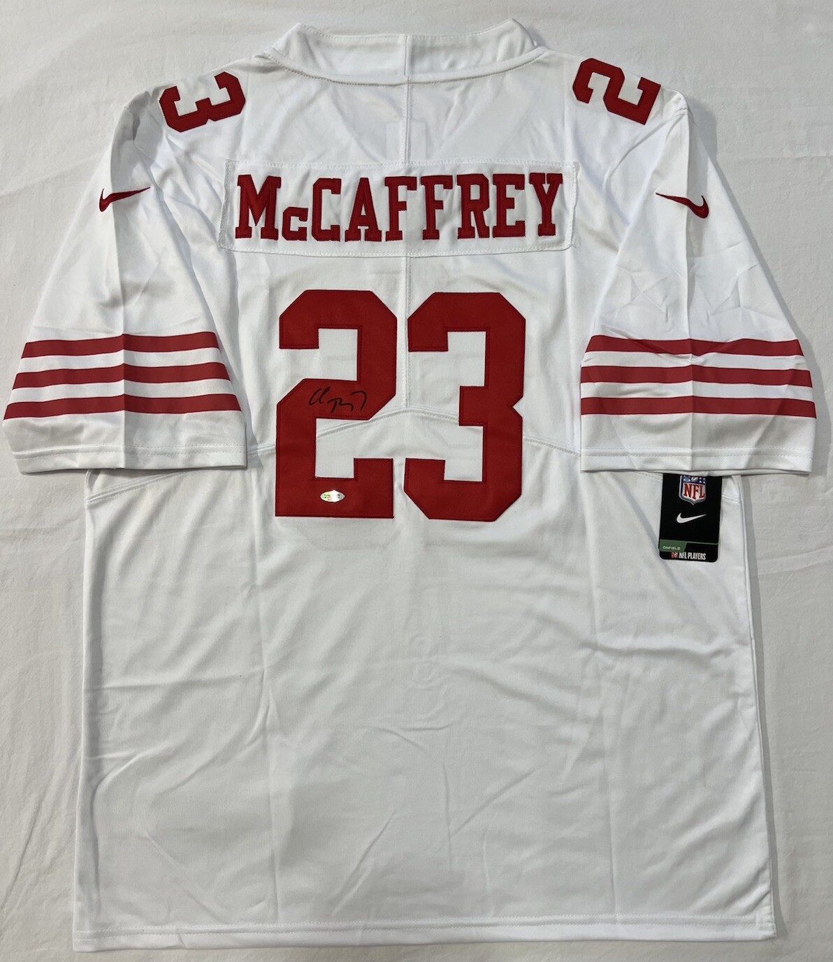 Christian McCaffrey Autographed Signed San Francisco 49ers Nike Jersey TSA COA 