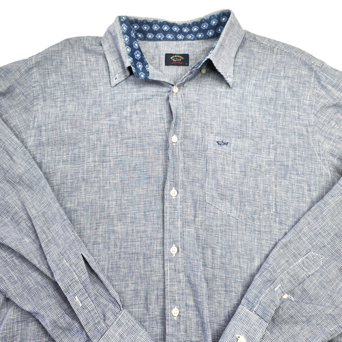 Paul & Shark Yachting Shirt Mens 42 Large Check Casual Made In Italy Long Sleeve - Picture 3 of 13