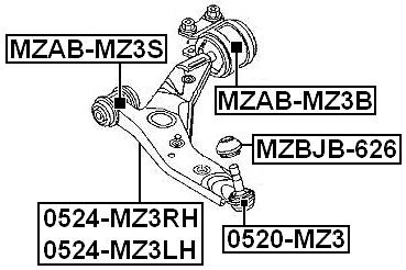 Left Front Arm Febest 0524-MZ3LH Oem B32H-34-350E | eBay