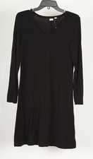Gap Women’s Dress XS Black Shift Long Sleeve Pullover Knit Stretch