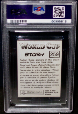 1994 PANINI ROBERTO BAGGIO # 259 WORLD CUP STORY CARD PSA 4 VG/EX
