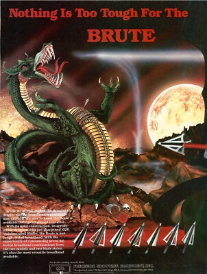 VINTAGE 1985 PSE BRUTE BROADHEADS ARCHERY HUNTING PRINT AD