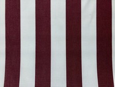 Burgundy Striped DRALON Outdoor Teflon Upholstery Curtain Fabric 160cm Wide